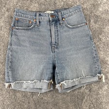 Madewell Shorts Women's 26 High Rise Denim Cutoffs Blue Jean Distressed