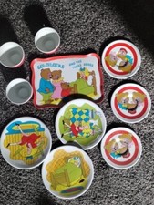 Rare Vintage Ohio Art Tin Toy Dishes Goldilocks And The Three Bears