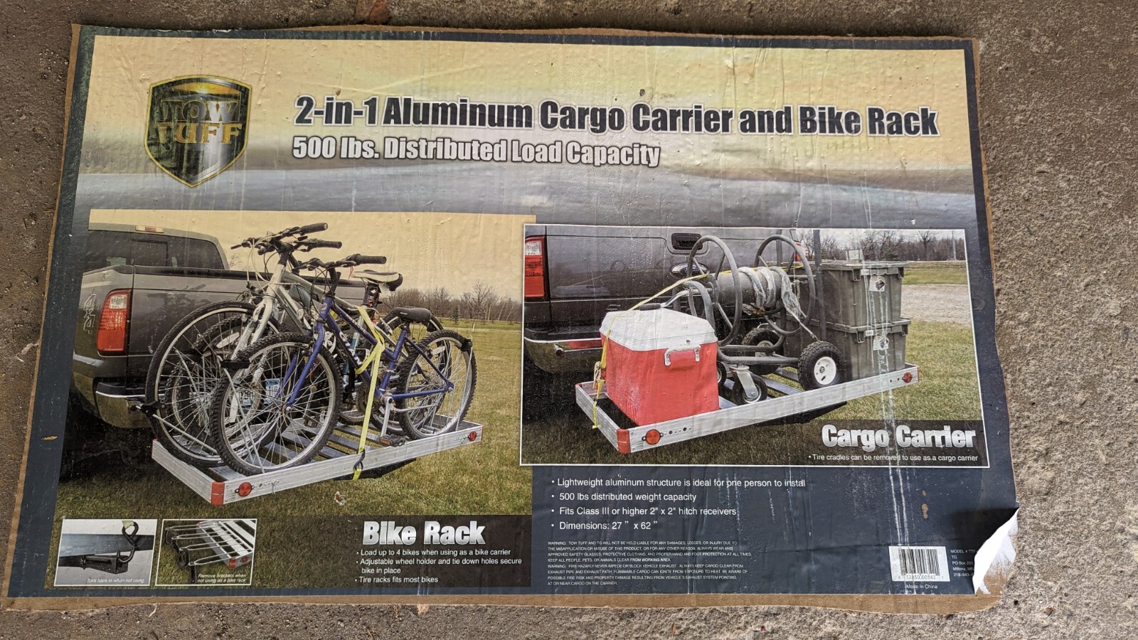 Duel Cargo Storage Carrier And Bike Rack Hitch