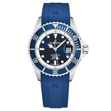 Revue Thommen Men's 'Diver' Blue Dial Blue Rubber Strap Swiss Watch 17571.2328