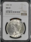 1923 Peace Silver Dollar NGC MS 64