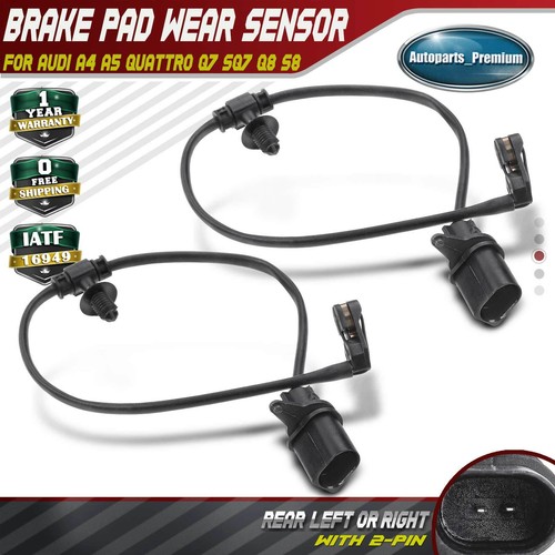 2x Rear Disc Brake Pad Wear Sensor for Audi A4 A5 Quattro Q7 SQ7 Q8 S8