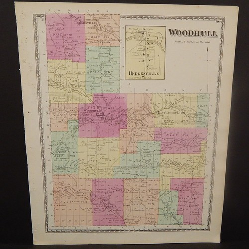 New York Steuben County Map Woodhull Township 1873 Y1648 eBay