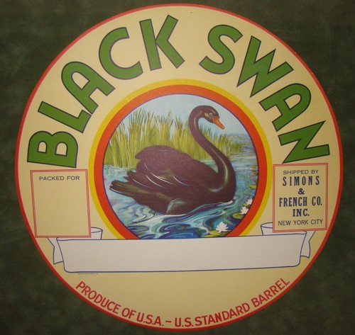 VTG BLACK Trumpetor SWAN - New York City, USA - ORIGINAL Barrel LABEL 1920s - Picture 2 of 3