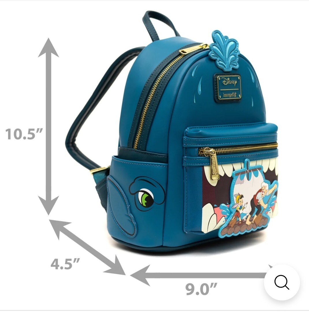 Loungefly Disney Pinocchio Monstro Mini Backpack and  display picture 1