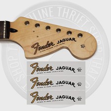 Fender 60's Jaguar Waterslide Guitar Neck Headstock Decals (Set of 3)