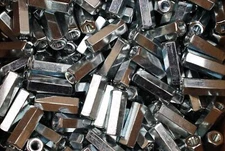 (50) Heavy Hex Coupling Nuts 5/16-18 x 5/8 x 1-3/4 Threaded Rod Connector Zinc