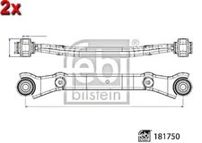 FEBI 2x Rear Track Control Arm Upper For HYUNDAI Ix35 KIA 09-16 55100-2S000