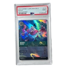 Disney Lorcana Rise of the Floodborn EN 2 Enchanted Beast Relentless 210 PSA 9