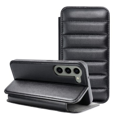 FÜR SAMSUNG GALAXY S23 PLUS - PUFFER Buch Form Handy Hülle Case Cover SCHWARZ