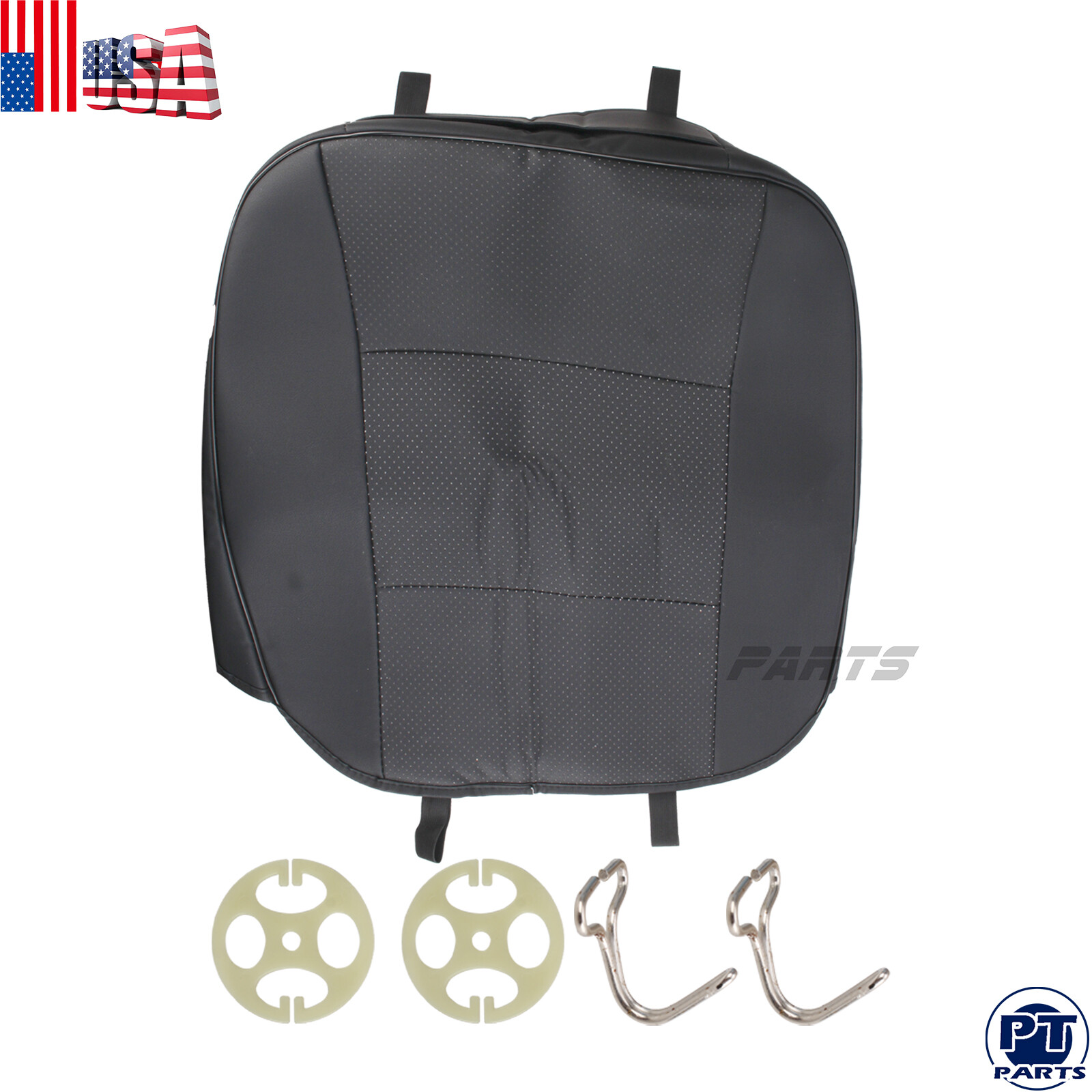 Car Seat Cover Full Surround Front PU Leather Auto Chair Cushion Protector Pad-image
