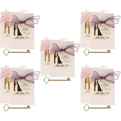 Assorted Color Wedding Vows Books with Ribbon Bow Stylish Wedding Supplies