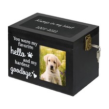 Pet Memorial Urns for Dog or Cat Ashes, Wood Dog Urns for Ashes, Pet Urn with...