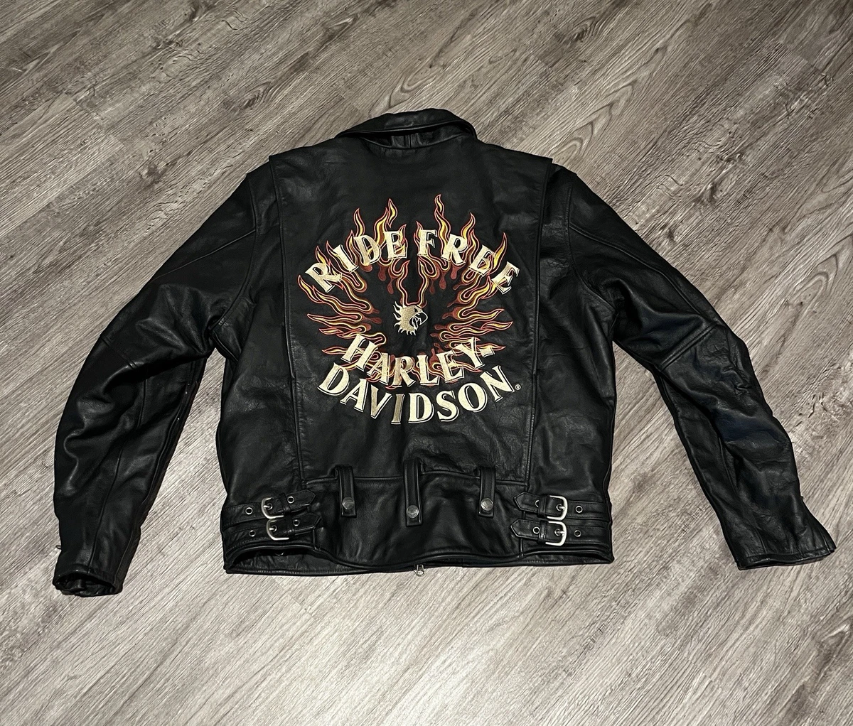 Harley Davidson Leather Jacket Flames for sale | eBay