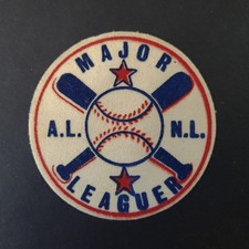 Vintage Children's Jacket Iron-On Patch - A.L. - N.L. Major Leaguer - 2.75 inch