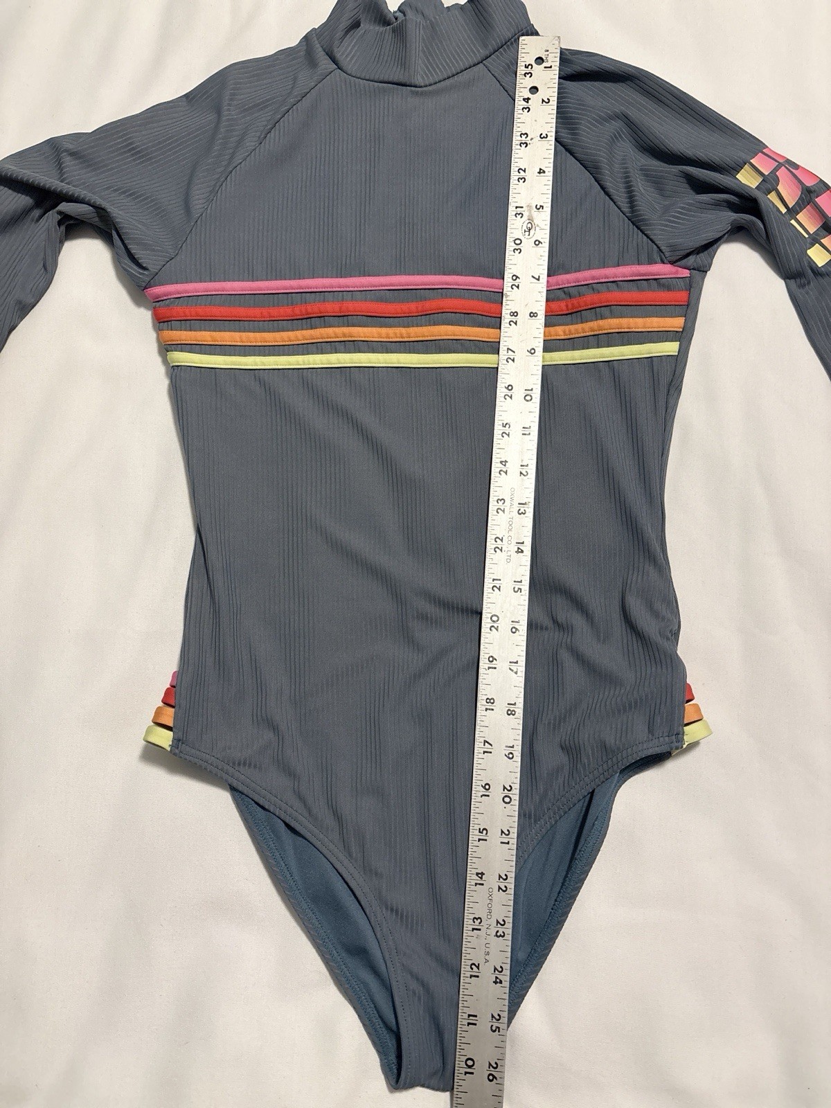 Rip Curl Surf Suit Sz S Back Zip Long Sleeve Ribbed Swimsuit NO TAG