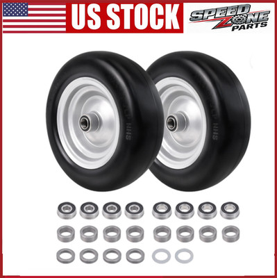 11x4-5 Flat Free Wheel Tire Solid Smooth for Lawn Mower & Zero Turn Mowers