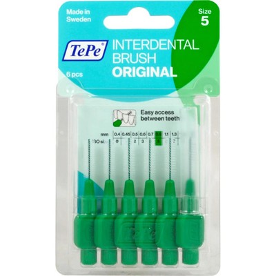 TEPE Interdentalbürste 0,8mm grün 6 St PZN 07641386