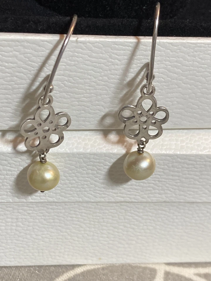 Pandora Ohrringe Haken,Anhänger mit Perle,Mix,Compose Retired - Bild 2 von 4