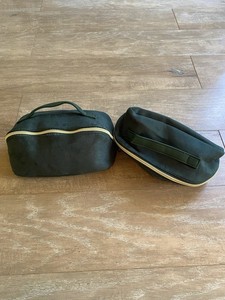 2x Ulta Green Velour Gold Zipper Makeup Cosmetic Bags NEW