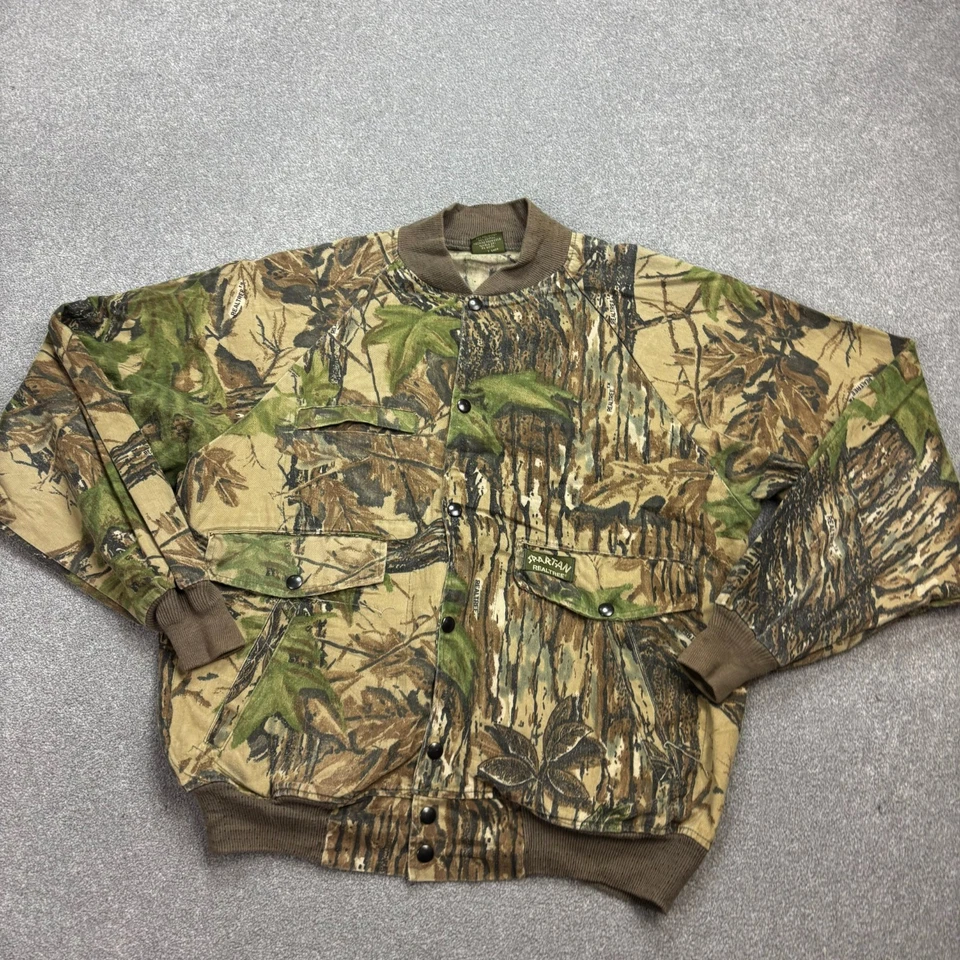 RealTree Jacket Adult Medium Brown Work Wear Canvas Camo USA Made Hunting Men - Image 2 of 4