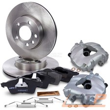 2x BREMSSCHEIBE + BREMSBELÄGE + BREMSSATTEL VORNE FÜR VW TRANSPORTER BUS T4