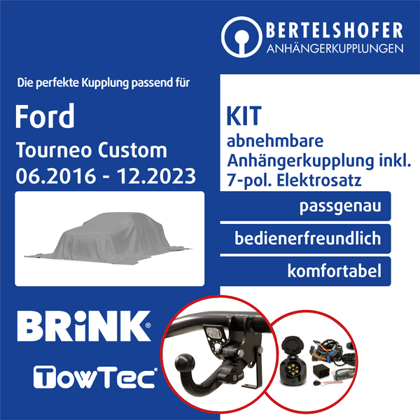 FüR Ford Tourneo Custom V362 / F3 06.2016-12.2023 AHK Abn +7Pol Spez E-Satz TOP-image