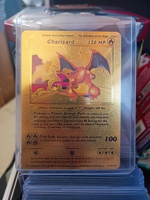 Pokemon Charizard 120HP Gold Foil 🔥card 4/102 Near Mint /Mint
