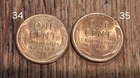 Lot(2) 1934p 1935p Lincoln Wheat Cent 1c Bu Rb Free Ship
