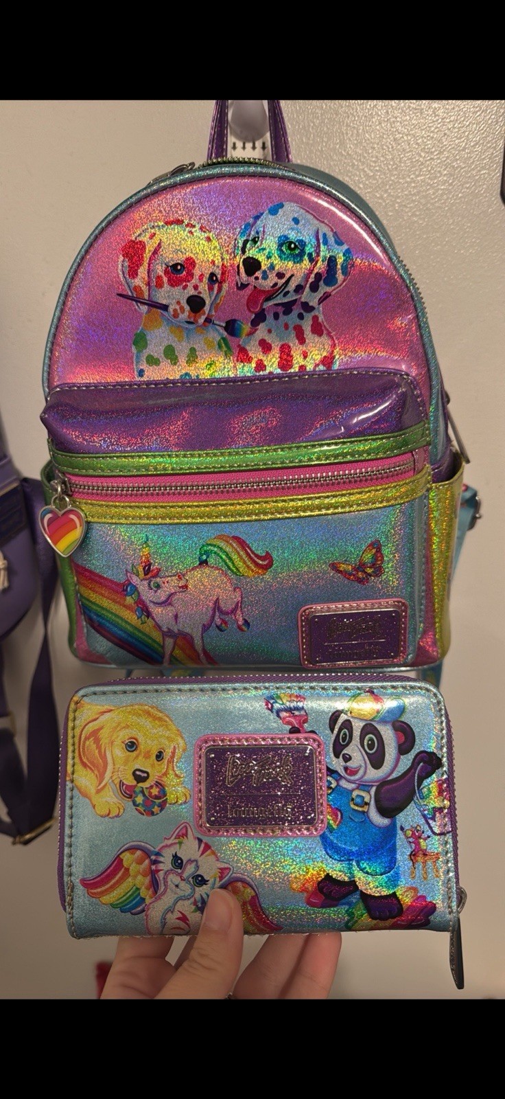 Loungefly Lisa frank Backpack & Wallet Set