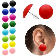 Dolci Orecchini Molti Colori Rotondo 1,6cm Rosso Giallo Blu Verde Arancio Bianco
