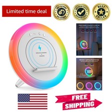 Color Changing Bluetooth Speaker with LED Night Light  Fast Wireless Charging