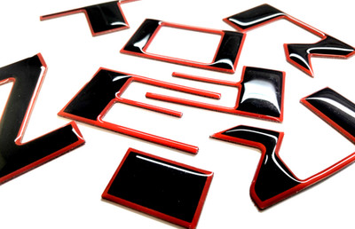 FOR NISSAN FRONTIER 2022 2023 2024 BLACK LAVA RED OUT DOMED FRONT GRILL LETTERS