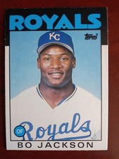 1986 Topps Traded Bo Jackson Rookie Card #50T Kansas City Royals RC NM. rookie card picture