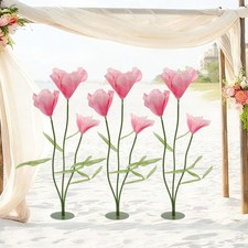 Three-head Artificial Tulips Fake Wedding Flowers for Home Party Reception Decor
