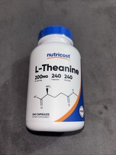 Nutricost L-Theanine 200mg, 240 Capsules - Double Strength Exp 8/2028