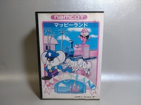 Famicom Mappy Land W/Box Instruction FC Cartridge Tested Japanese Retro Game