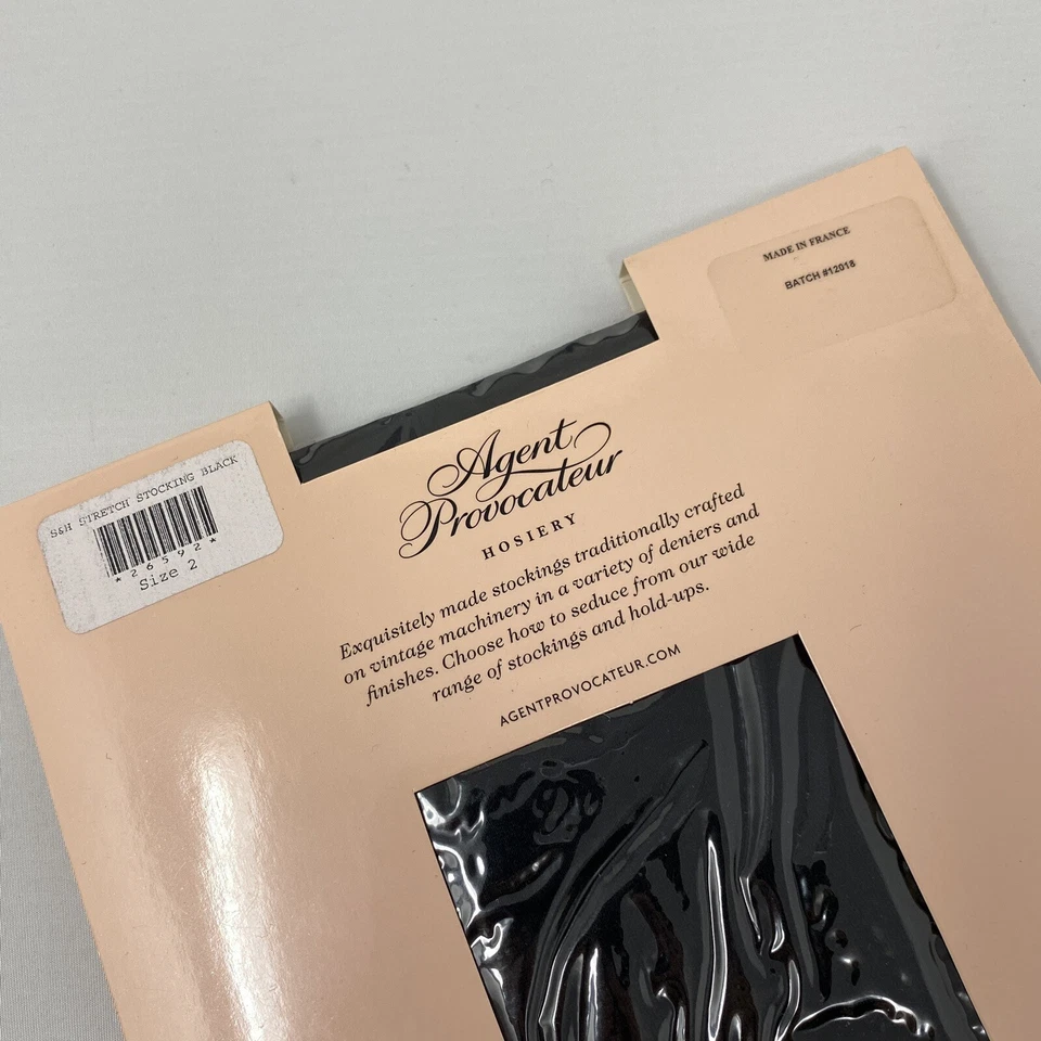 Medias negras elásticas de costura y tacón Agent Provocateur talla 2 Foto 4 de 4