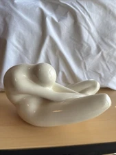 Vintage Jaru Ceramic Female Form Nude Sculpture Art Lavender Signed 11.5x6.5in