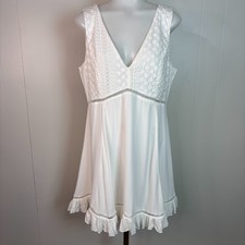 Lulus Large Endlessly Enticing Babydoll Mini Dress White Embroidered Backless