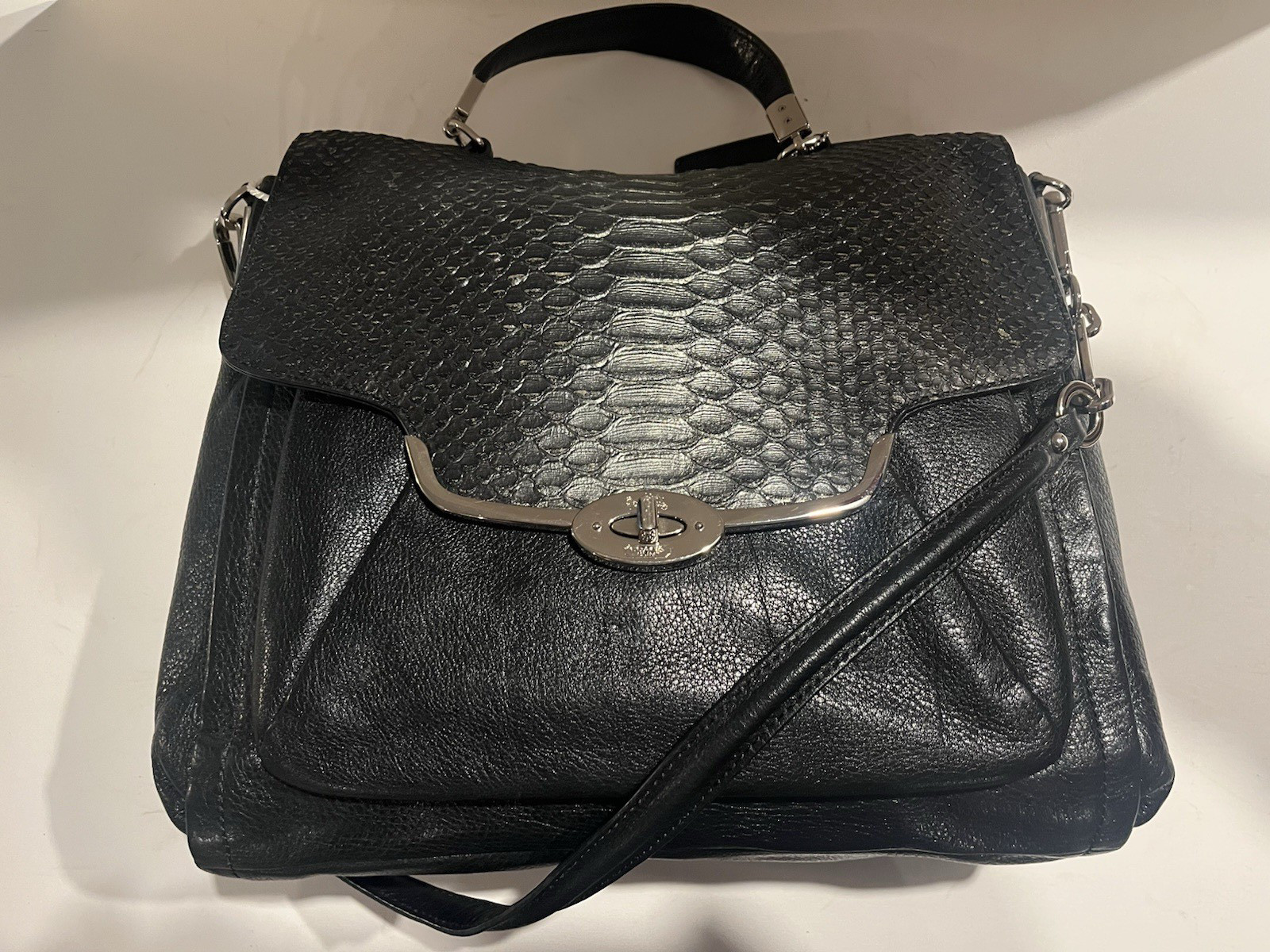 Coach Madison Sadie Black Python Leather - image 1