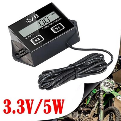 Waterproof Tiny Tach Digital Hour Meter Tachometer Stroke N0J9 Engines F H9F4