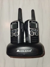 LOT OF 2 Midland X TALKER T71A Walkie Talkies with Two PTT POWERS ON USED
