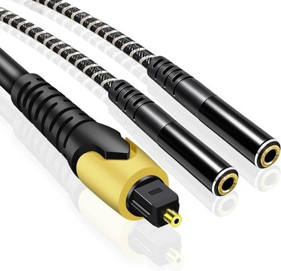 Digital to Analog Audio Converter 192KHz DAC Optical to Dual 3.5mm AUX Cable