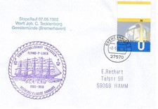 Schiffspost Fünfmastvollschiff PREUSSEN Reederei Laeisz Hamburg Stapellauf 1902