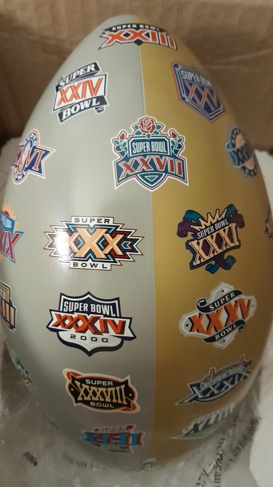The Danbury Mint Super Bowl 50 Commemorative Trophy Ceramic Football & Stand NEW - Image 4 of 4