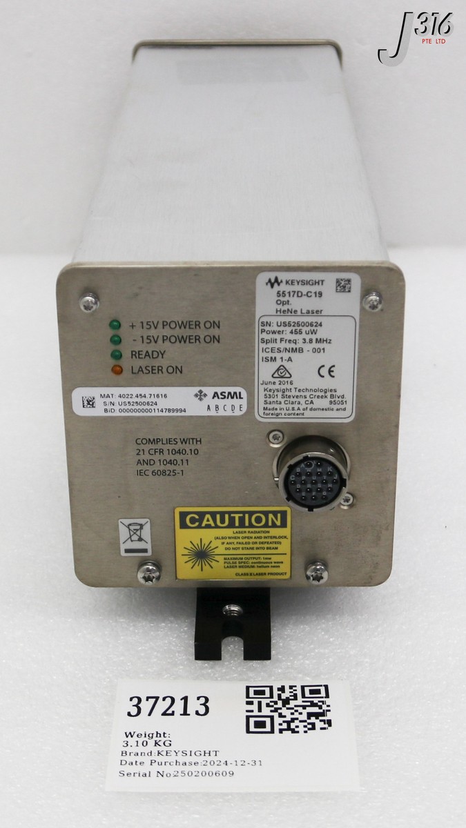 37213 KEYSIGHT LASER HEAD, HeNe, POWER: 455uW, 3.8MHz 5517D-C19 | eBay