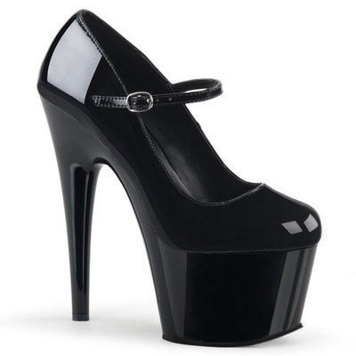 Sale ADORE-787 Pleaser High-Heels Plateau Riemchenpumps schwarz Lack Größe 36