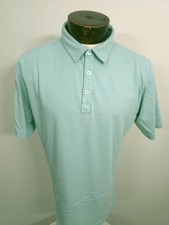 Straight Down Mens Large Light Green White Short Sleeve Golf Polo Shirt