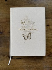 New Travel Journal Hardcover Linen Notebook Butterfly Floral Gold Foil Diary